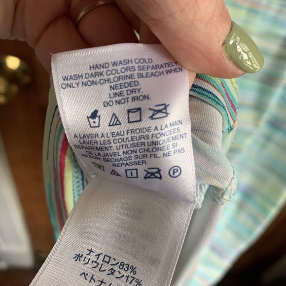 LANDS' END Swim Suit Coverup Swim Dress Womens Small (6-8) Dress Stripes - Picture 13 of 13